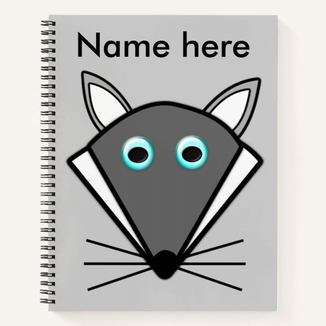 Cute Halloween Wolf Spiral Notebook (Front)
