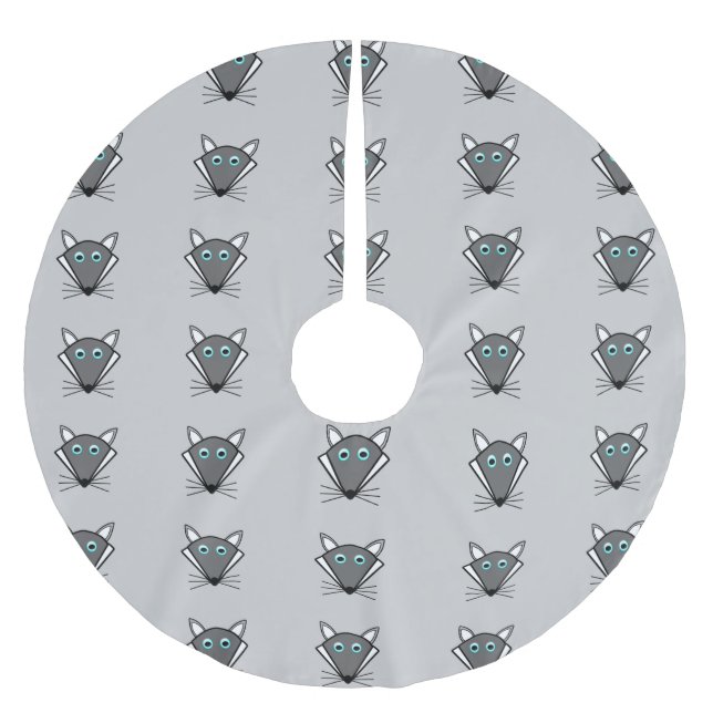 Cute Halloween Wolf Tree Skirt (Front)