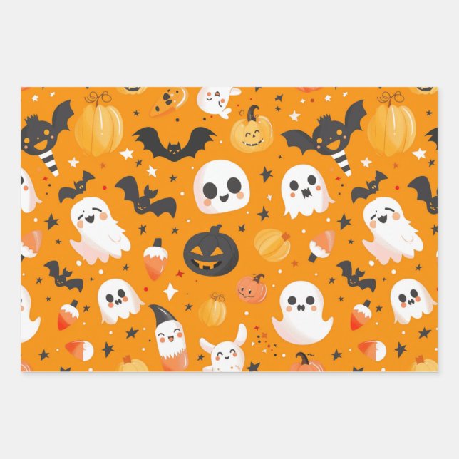 Cute Halloween  Wrapping Paper Sheet (Front)