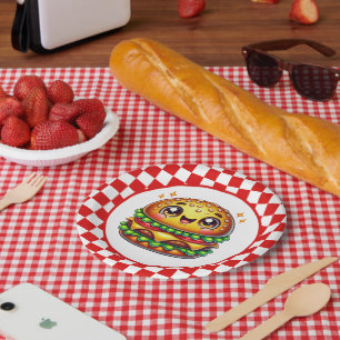 Cute Hamburger lovers party Paper Plate