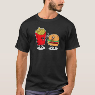 Cute Hamburger Men Women Hamburger French Fries    T-Shirt