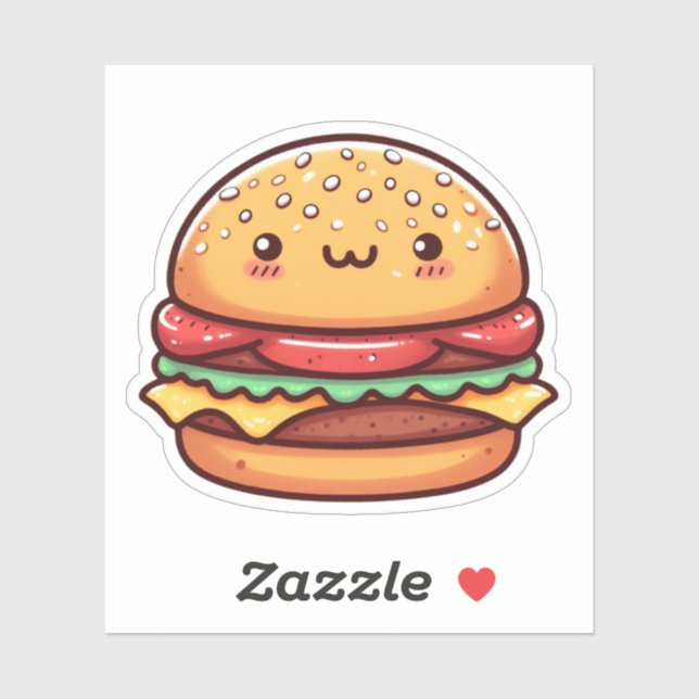 Cute Hamburger Vinyl Stickers (Sheet)