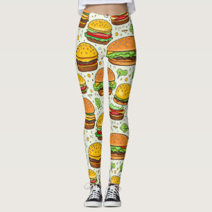 Cute Hamburgers Pattern Leggings