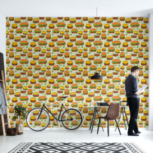 Cute Hamburgers Pattern Wallpaper