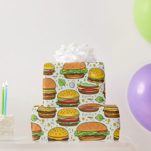 Cute Hamburgers Pattern Wrapping Paper