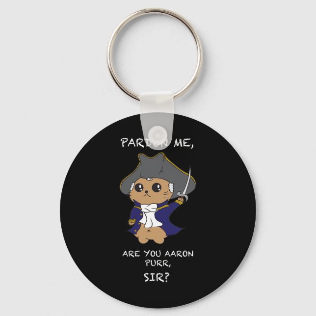 Cute Hamilton Cat  Keychain (Front)