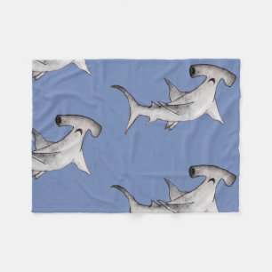 Cute hammerhead shark ocean beach blanket