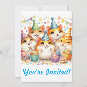 Cute Hamster Anniversaire Fête Invitation