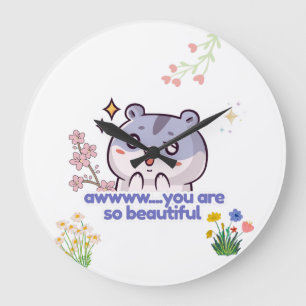 Cute Hamster Aww You Are So Beautiful Aesthetic  Large Clock