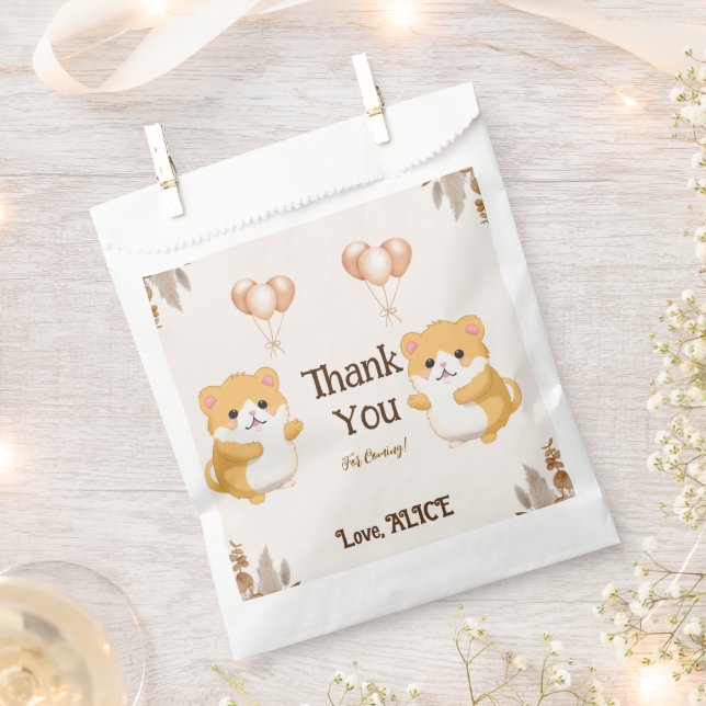Cute Hamster Baby Shower Favour Bag (Clipped)