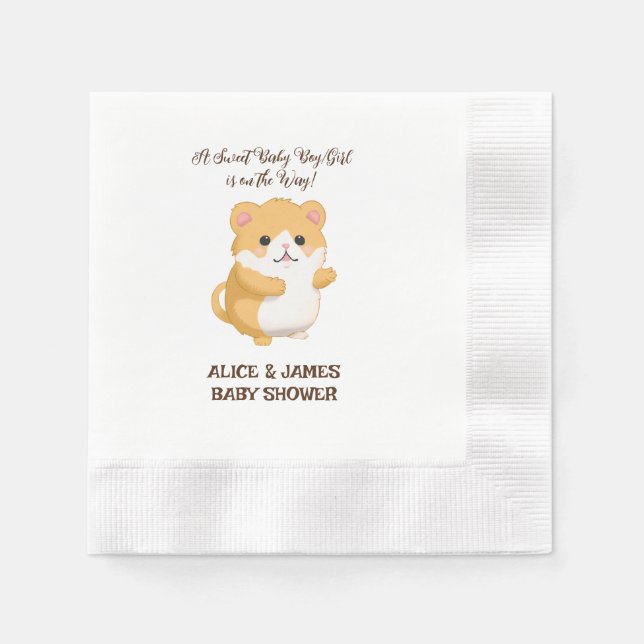 Cute Hamster Baby Shower  Napkin (Front)