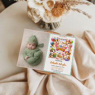 Cute Hamster Birthday Party   Kids Hamster Invitation