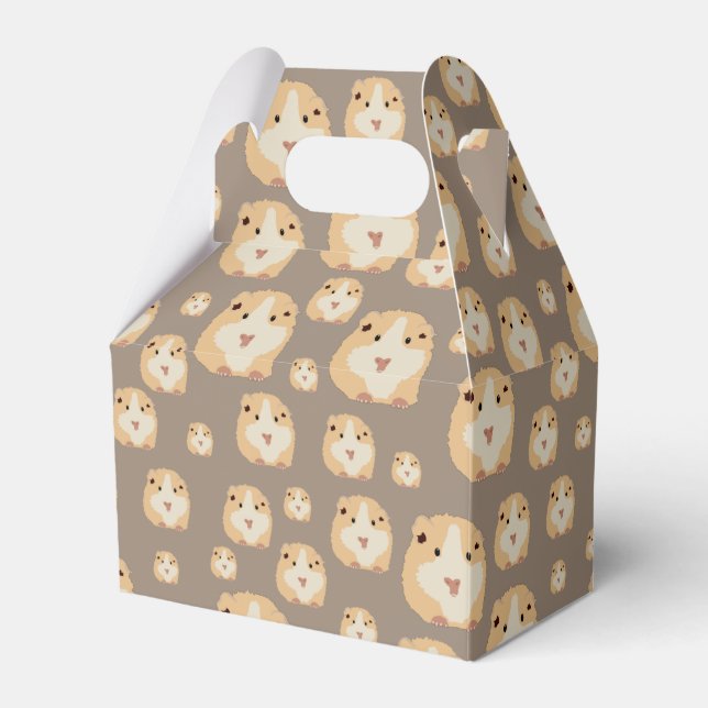 Cute Hamster Brown Pattern Favor Box (Front Side)