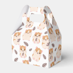 Cute Hamster Face and Seeds Pattern Kid Birthday Favor Box