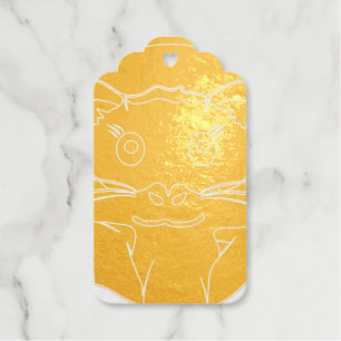 Cute hamster face with colourful fur: Animal lover Gift Tags