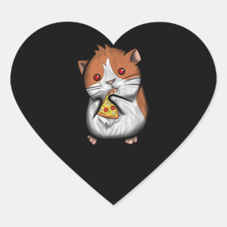 Cute Hamster Guinea Pig Love Pizza Heart Sticker