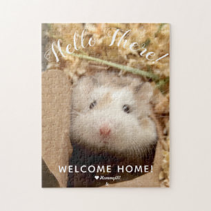 Cute Hamster Hello There Welcome Home Jigsaw Puzzle