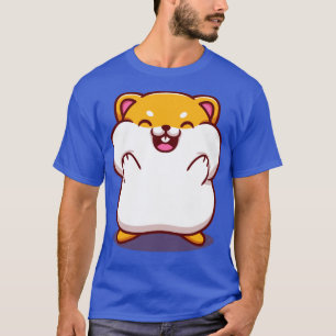 Cute Hamster Holding the Cheek Cartoon T-Shirt