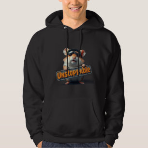 Cute Hamster Hoodie – “Unstoppable” Motivational