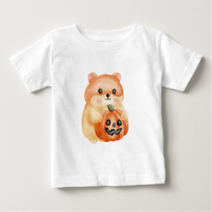 Cute hamster Jack-o'-Lantern Design Baby T-Shirt