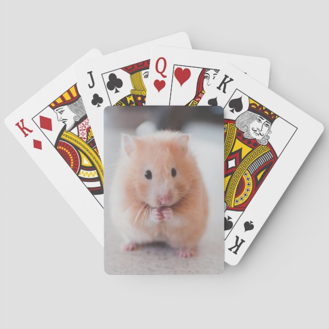 Cute Hamster Love Animals Playing Cards (Back)