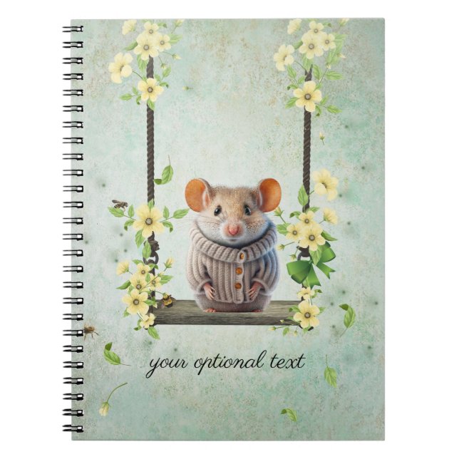 Cute Hamster on Swing Notebook (Front)