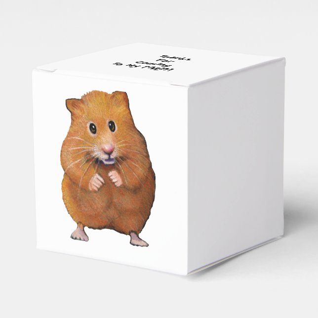 Cute Hamster, Original Drawing, Party Thanks Favor Box (Front Side)