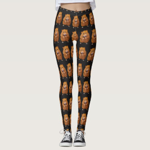 Cute Hamster Pattern, Original Hamster Art Leggings