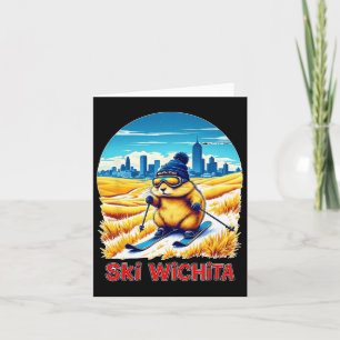 Cute Hamster Skiing Adventure In Wichita Ski Kansa Card