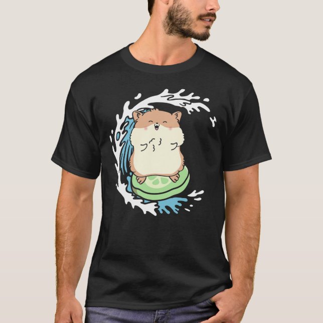 Cute Hamster Surfer  Rodent Animals  Hamsters Owne T-Shirt (Front)