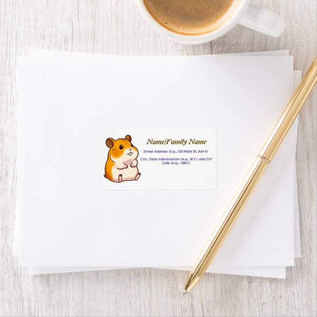 Cute Hamster Thank You  Label (Insitu)