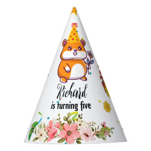 Cute Hamster Themed Kid's Birthday Party Hat