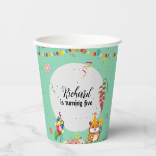 Cute Hamster Themed Kid's Birthday Party Paper Cups
