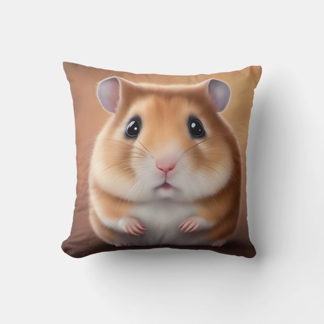 Cute Hamster Throw Pillow (Front)