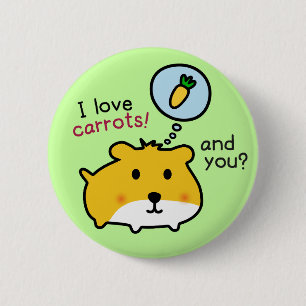 cute hamster timmy 2 inch round button