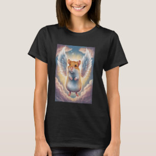 Cute Hamster With Angel Wings Among Clouds Spirit  T-Shirt