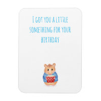Cute hamster with cake magnet birthday gift