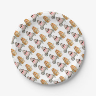 Cute hamster with muffin illustration gift paper plate
