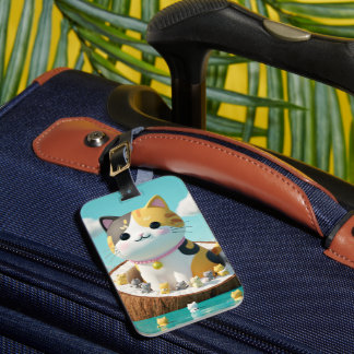 Cute Hamster with Straw Hat Tank Top – Fun & Casua Luggage Tag