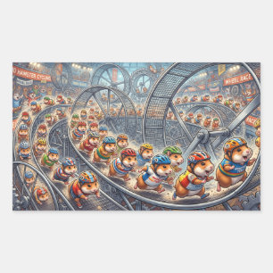Cute Hamsters Wheel Race Sports Graphic Sticker