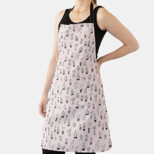 Cute Hand Drawn Cactus Pattern Apron