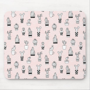 Cute Hand Drawn Cactus Pattern Mouse Pad