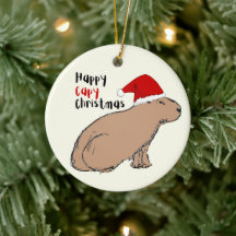 Cute Hand-Drawn Capybara Personalized Christmas