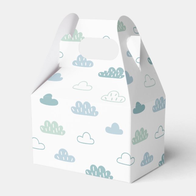 Cute Hand Drawn Cloud Pattern Favor Box (Front Side)