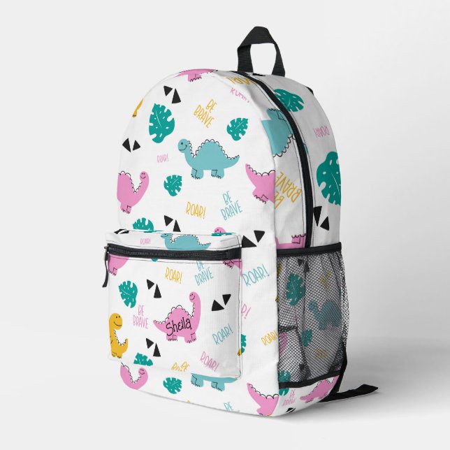 Cute Hand-drawn Dinosaur Pattern Personalized Printed Backpack (Back Corner Right)