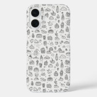 Cute hand-drawn doodles in black and white