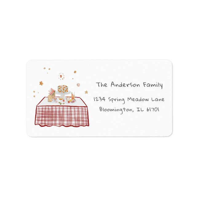 Cute Hand Drawn Easter Brunch Return Address Label (Front)