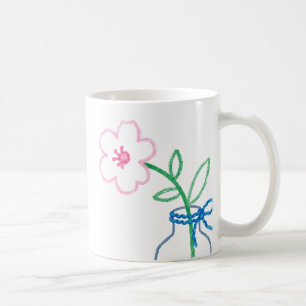 Cute Hand Drawn Flower in Vase Coffee Mug