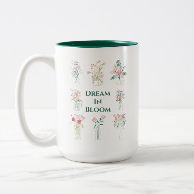 Cute Hand-drawn Flower Pot with Text Mug (Left)