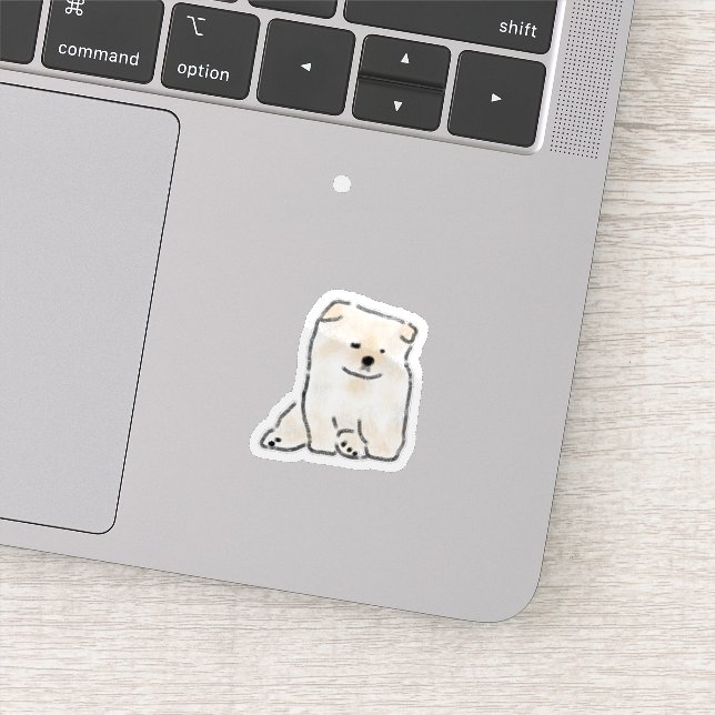 Cute Hand-Drawn Fluffy Winking Dog Illustration (Detail)
